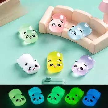 Микропейзаж Мультфильм Милый Светящийся в темноте Праздничный Панда Смоляные Украшения Diy Декоративные Аксессуары Украшение Рабочего Стола Gumping Panda 10pcs