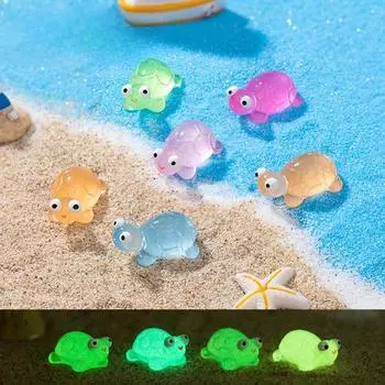 Микропейзаж мультяшная милая светящаяся в темноте черепаха DIY слепая сумка аксессуары морской аквариум ландшафтный дизайн маленькие украшения Luminous turtle10pcs