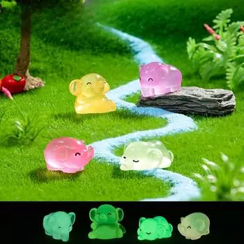 Микропейзаж мультяшная милая светящаяся в темноте фигурка слона украшение своими руками декоративные аксессуары настольное украшение из смолы для автомобиля noctilucent elephant10pcs фиолетовый