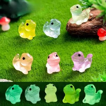 Микропейзаж мультяшный милый светящийся в темноте маленький ящерица животное украшение своими руками декоративные аксессуары настольные смоляные украшения Luminous Lizard 10pcs зелёный