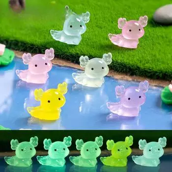 Микропейзаж, мультяшный милый светящийся в темноте шестиугольный дракон, украшение для аквариума, мох, пейзаж из смолы, украшение для стола luminous cute small animal фиолетовый