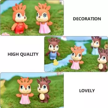 Микропейзаж Сказочный сад Маленькая модель Фигурка белки Миниатюрное животное Фигурка оленя Украшение Домашний декор Аксессуары