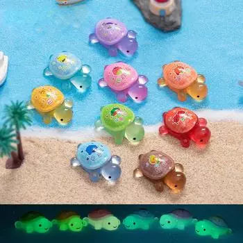 Микропейзаж светящиеся в темноте фруктовые черепахи пара сенсорных самодельных декоративных аксессуаров черепаха мини смоляная безделушка luminous turtle10pcs зелёный