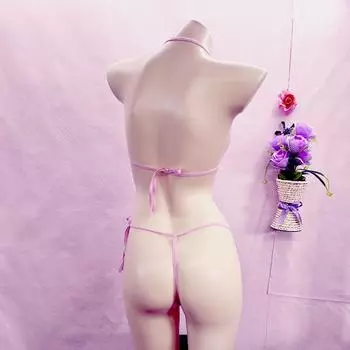 Микропрозрачные женские трусики сексуальные стринги одна нить страсть трехточечная шнуровка бикини эротический комплект нижнего белья one size fits all