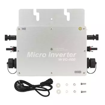 Микросетевой инвертор 600 Вт, алюминиевый сплав, солнечный инвертор для промышленности, вилка ЕС 230 В переменного тока
