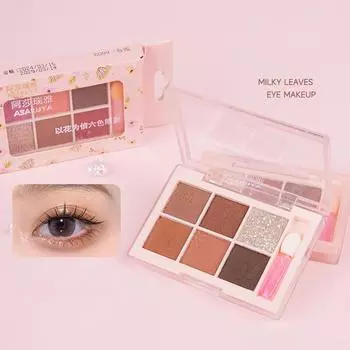 Микроскульптурный шестицветный лоток для теней для век, матовый, тонкий, с вспышкой, легкий цвет, водонепроницаемый лоток для теней в стиле Майяра 01#