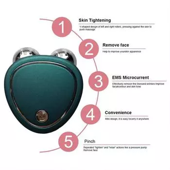 Микротоковая косметическая машина Мини USB Портативные ролики Укрепляющий массажер для лица Деликатный контур для похудения EMS Лифтинг-массажер для лица C0N0