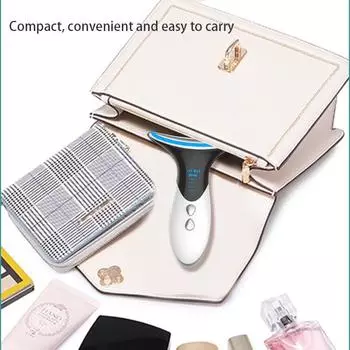 Микротоковое устройство для красоты лица и шеи, светодиодный фотонный укрепляющий омоложение, против морщин, тонкий двойной подбородок, уход за кожей, массажер для лица None белый