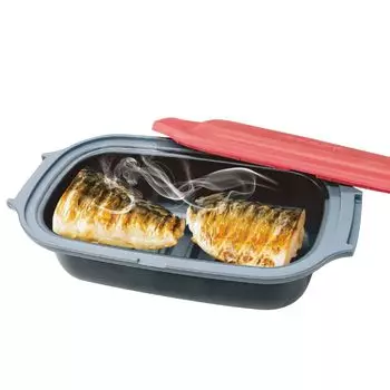 Микроволновая печь 6 дюймов, включая Time, можно мыть в посудомоечной машине, Modr Cooker, прямоугольная, квадратная, 1, Рецепты, Экономия, красный