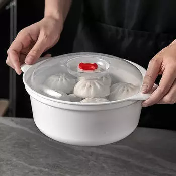 Микроволновая печь Чаша с крышкой для подогрева пищи Удобный, контейнер для хранения 18.5x8.5cm