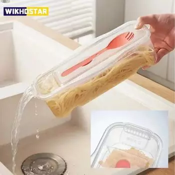 Микроволновая печь для макарон с ситечком, термостойкая пароварка для макарон с крышкой, коробка для приготовления спагетти, лапши, кухонные аксессуары