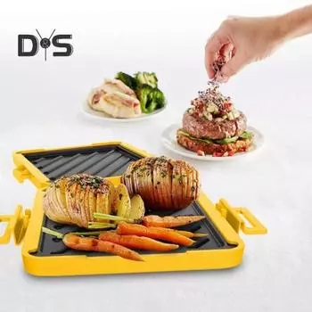 Микроволновая печь для приготовления сэндвичей, простая в использовании, быстрое приготовление тостов с регулируемыми силиконовыми ремнями, кухонные принадлежности красный