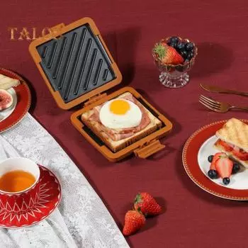 Микроволновая печь для приготовления сэндвичей, простая в использовании, быстрое приготовление тостов с регулируемыми силиконовыми ремнями, кухонные принадлежности красный