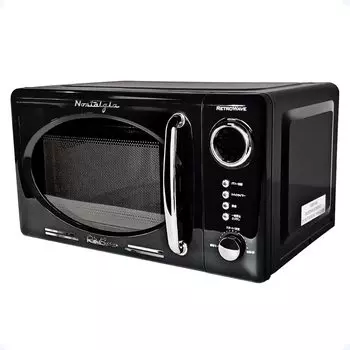 Микроволновая печь emons Retro Wave 17L с поворотным столом, одна функция, ретро, Hertz Free, простота в эксплуатации, таймер на поздний срок, режим приготовления пищи, разморозка, компактная ретро-печь