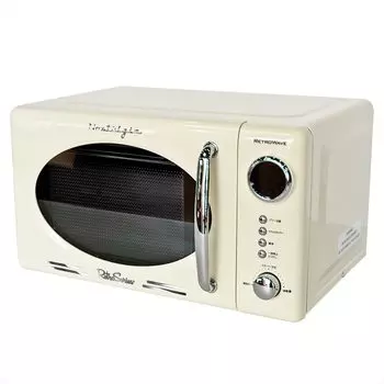 Микроволновая печь emons Retro Wave 17L с поворотным столом, одна функция, ретро, Hertz Free, простота в эксплуатации, таймер на поздний срок, режим приготовления пищи, разморозка, компактная ретро-печь