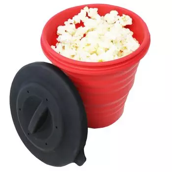 Микроволновая печь TokyoDeco для приготовления попкорна 1250 мл Vivit Red heat в легком складном устройстве для хранения Домашняя микроволновая печь Легко мыть Силиконовый моющийся тип