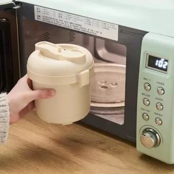 Микроволновая рисоварка пластиковая пароварка без бисфенола А с запирающейся крышкой для рассыпчатого риса 585 мл