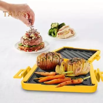 Микроволновая сэндвич-машина для тостов с регулируемыми силиконовыми ремнями, антипригарными досками, быстрое приготовление, легко чистится, инструмент для быстрого приготовления еды серый