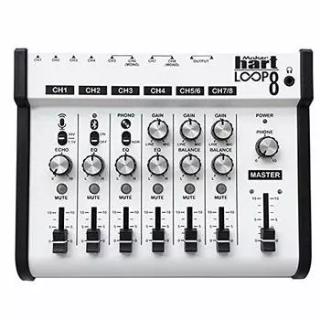 Микшерный пульт Maker Hart Loop Mixer с 8 аудиовходами и 8 выходами, совместимый со стереовходом, 2 микшерами, проигрывателем пластинок и проигрывателем виниловых пластинок