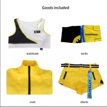 Miku Anime Hatsune Cosplay 17th Anniversary Yellow Costume Party Fancy Dress Set L