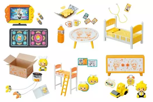 Miku Rinren Room 1BOX H125 x W70 x D70 мм Изготовлен из ABS Re-ment [серия Hatsune] Приблизительно. ПВХ,