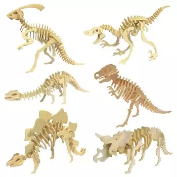 Mikuru 3D динозавр животное деревянная головоломка 3D 3D головоломка набор бесцветный набор для творчества дети взрослые изготовление игрушек обучающая игрушка модель интерьерная фигурка