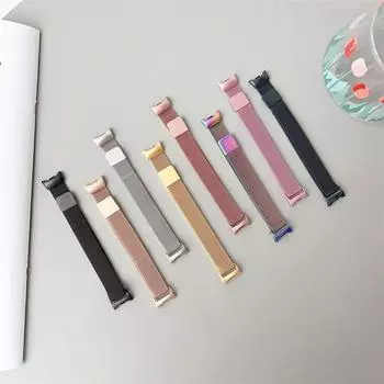 Milanese Loop для Xiaomi Mi Band 8 NFC Металлический магнитный браслет Miband 9 Сменный браслет для смарт-часов 9 Ремешки For xiaomi band 8/9 серебряный