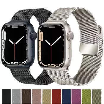 Миланская петля для Apple Watch, ремешок 44 мм, 40 мм, 45 мм, 41 мм, 38 мм, 42 мм, 49 мм, 45 мм, браслет-ремень iWatch series 7 se 3 5 6 Ultra 8, ремешок