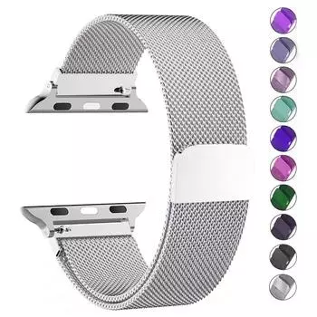 Миланская петля для Apple Watch, ремешок Ultra, 49 мм, 45 мм, 44 мм, 41 мм, 40 мм, металлический браслет-браслет Iwatch Series 3, 4, 5, 6, 7, 8, 9 SE 38mm 40mm 41mm