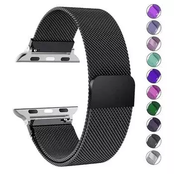 Миланская петля для Apple Watch, ремешок Ultra 2, 49 мм, 45 мм, 44 мм, 42 мм, 41 мм, 40 мм, 38 мм, металлический браслет-браслет iWatch Series 3, 4, 5, 6, 7, 8, 9 SE