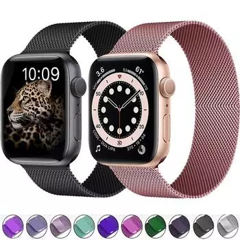 Миланский ремешок для Apple watch band 44 мм Ultra 2 49 мм браслет iwatch Series 10 9 7 8 6 SE 5 4 3 Correa 38/40 мм 42/46 мм 41/45 мм 38 40 41MM
