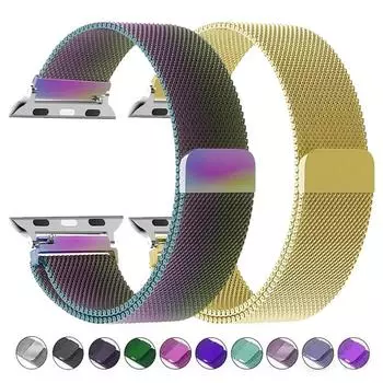 Миланский ремешок для Apple Watch Band 49 мм, 45 мм, 44 мм, 42 мм, 41 мм, 40 мм, 38 мм, 49, 44 мм, браслет iWatch Series 9, 3, 6, 5 SE 7, 8 Ultra 2, ремешок
