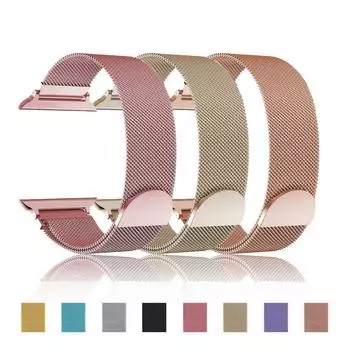 Миланский ремешок для часов для Apple Watch 38 мм 42 мм 44 мм 40 мм из нержавеющей стали для женщин и мужчин браслет ремешок для iWatch 3 4 5 6 SE 38mm/40mm серебряный