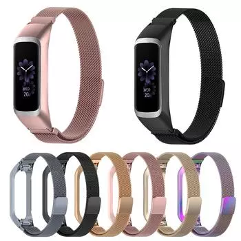 Миланский ремешок для Samsung Galaxy Fit2 SM-R220, браслет из нержавеющей стали, ремешок для часов серебряный