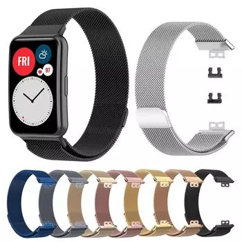 Миланский ремешок на запястье для часов Huawei, подходит для смарт-часов, сменный ремешок для часов для часов Huawei, подходит для браслета серебряный