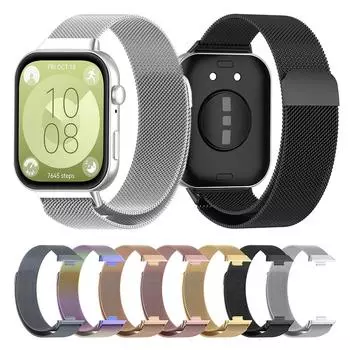 Миланский ремешок-петля для Huawei Watch Fit 3 Fit3 Smart Watch Band из нержавеющей стали, сетчатый ремешок для часов For Huawei Watch Fit 3 серебряный