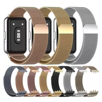 Ремешок Milanese Loop для Samsung Galaxy Fit 3 SM-R390 из нержавеющей стали, сетчатый браслет, ремешок серебряный