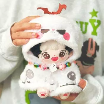 Милая 20 см хлопковая кукольная одежда милое платье 2024 толстовка с капюшоном 02