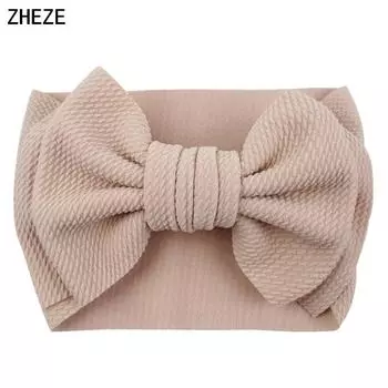 Милая 7-дюймовая большая двухслойная повязка на голову с бантом для маленьких девочек, эластичные резинки для волос из вафельной ткани, детские аксессуары для волос DIY
