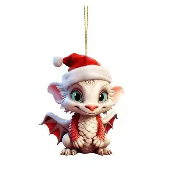 Милая акриловая фигурка динозавра для украшения рождественской елки и домашнего праздничного декора 1