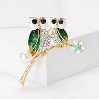 Милая эмалевая брошь в виде птицы со стразами, универсальная женская брошь для корсажа, бижутерия в виде животного