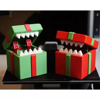 Милая антропоморфная подарочная коробка-сюрприз, напечатанная на 3D-принтере One Size зелёный