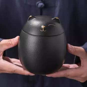 Милая банка для чая в виде кота, керамическая герметичная банка для хранения, банка для специй, банка для хранения, коробка для чая