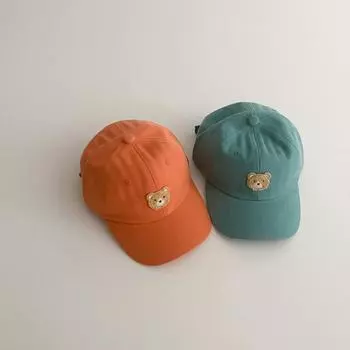 Милая бейсболка с медведем для малышей, весна-осень, для мальчиков и девочек, регулируемый козырек, кепка для отдыха на природе, солнцезащитные кепки для малышей, детские аксессуары