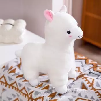 Милая белая альпака, плюшевая игрушка, имитация куклы альпаки, детская подушка для сна, подарок на день рождения 25cm