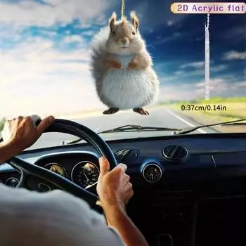 Милая белка акриловый кулон подвесное украшение с шнурком очаровательное животное