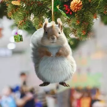Милая белка акриловый кулон подвесное украшение с шнурком легко повесить очаровательное животное