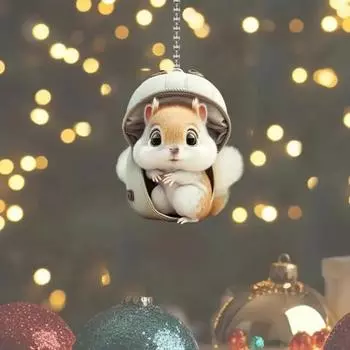 Милая белка зеркало заднего вида подвеска автомобильное украшение акриловый орнамент