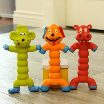 Милая без запаха игрушка для снятия стресса, эластичная игрушка для вечеринок, пищащая игрушка для собак, которая грызет и тренируется оранжевый