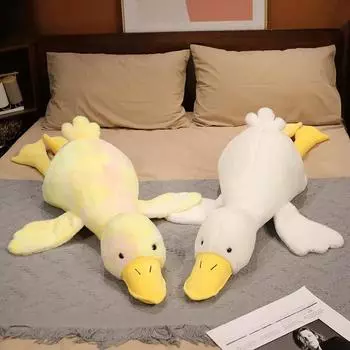 Милая большая белая гусь PP утка плюшевая игрушка подушка для сна мягкая кукла-животное подарок на день рождения для девочки 55-155 см 55cm белый